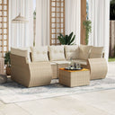 vidaXL 7-Piece Poly Rattan Lounge Set with Cushions Black