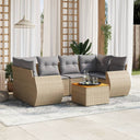 vidaXL 7-Piece Poly Rattan Lounge Set with Cushions Black