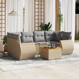 vidaXL 7-Piece Poly Rattan Lounge Set with Cushions Black