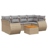 vidaXL 7-Piece Poly Rattan Lounge Set with Cushions Black