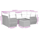 vidaXL 7-Piece Poly Rattan Lounge Set with Cushions Black