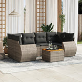 vidaXL 7-Piece Poly Rattan Lounge Set with Cushions Black