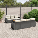 vidaXL 8-Piece Lounge Set with Cushions Poly Rattan Black