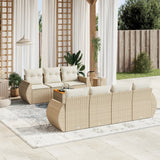 vidaXL 8-Piece Lounge Set with Cushions Poly Rattan Black