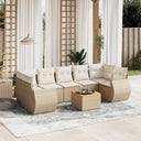 vidaXL 8-Piece Lounge Set with Cushions Poly Rattan Black