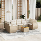 vidaXL 8-Piece Lounge Set with Cushions Poly Rattan Black