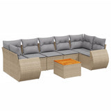vidaXL 8-Piece Lounge Set with Cushions Poly Rattan Black