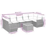 vidaXL 8-Piece Lounge Set with Cushions Poly Rattan Black