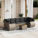vidaXL 8-Piece Lounge Set with Cushions Poly Rattan Black