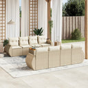 vidaXL 9-delige Loungeset met kussens poly rattan zwart