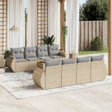 vidaXL 9-delige Loungeset met kussens poly rattan zwart