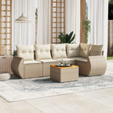 vidaXL 6-delige Loungeset met kussens poly rattan zwart