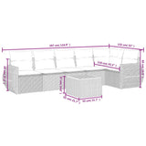 vidaXL 7-Piece Lounge Set with Cushions Poly Rattan Black