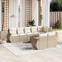 vidaXL 9-delige Loungeset met kussens poly rattan zwart