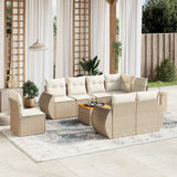 vidaXL 9-delige Loungeset met kussens poly rattan zwart