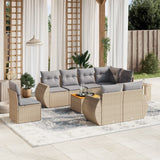 vidaXL 9-delige Loungeset met kussens poly rattan zwart