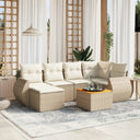 vidaXL 7-delige Loungeset met kussens poly rattan zwart