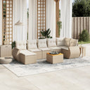 vidaXL 8-delige Loungeset met kussens poly rattan zwart