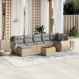 vidaXL 8-delige Loungeset met kussens poly rattan zwart
