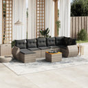 vidaXL 8-delige Loungeset met kussens poly rattan zwart