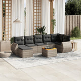 vidaXL 8-delige Loungeset met kussens poly rattan zwart