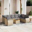 vidaXL 10-Piece Lounge Set with Cushions Poly Rattan Black
