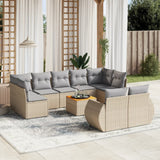 vidaXL 10-Piece Lounge Set with Cushions Poly Rattan Black