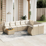 vidaXL 10-Piece Lounge Set with Cushions Poly Rattan Black