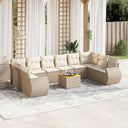 vidaXL 11-Piece Lounge Set with Cushions Poly Rattan Black