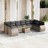vidaXL 11-Piece Lounge Set with Cushions Poly Rattan Black