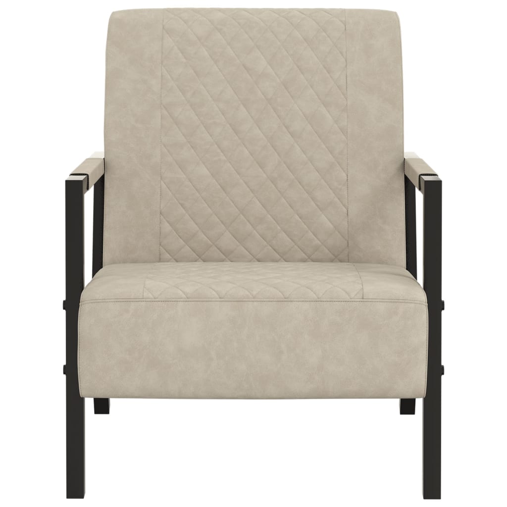 vidaXL Fauteuil kunstleer lichtgrijs