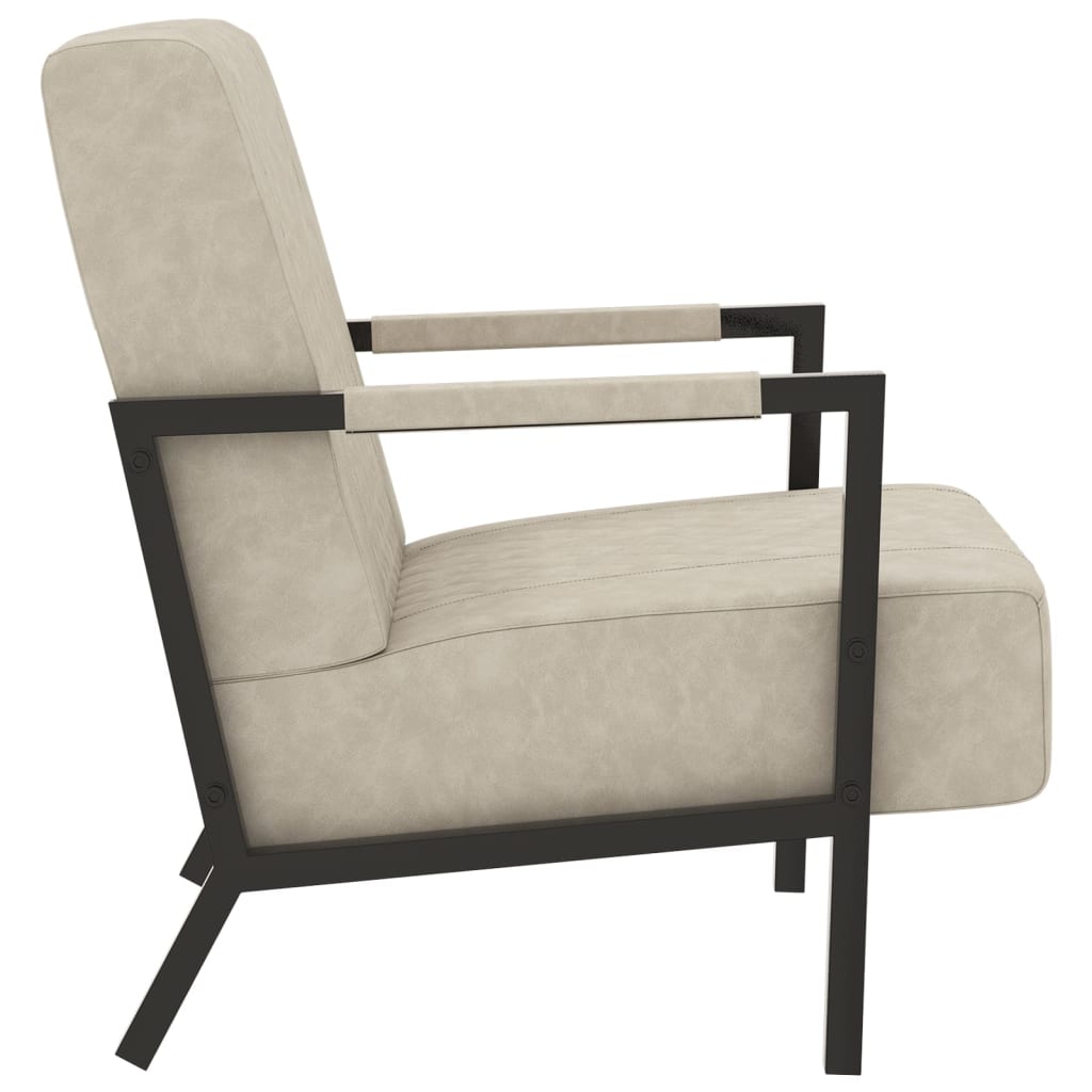 vidaXL Fauteuil kunstleer lichtgrijs