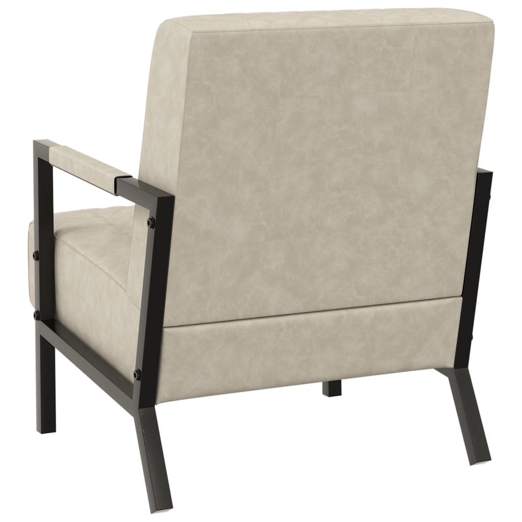 vidaXL Fauteuil kunstleer lichtgrijs
