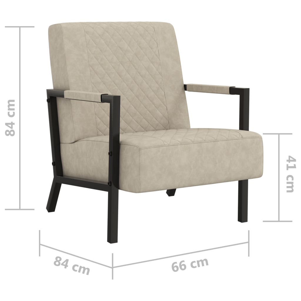vidaXL Fauteuil kunstleer lichtgrijs