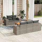 vidaXL 6-delige Loungeset met kussens poly rattan zwart