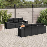 vidaXL 7-Piece Lounge Set with Cushions Poly Rattan Black