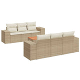 vidaXL 7-Piece Lounge Set with Cushions Poly Rattan Black