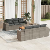 vidaXL 7-Piece Lounge Set with Cushions Poly Rattan Black