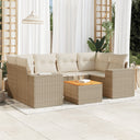 vidaXL 7-delige Loungeset met kussens poly rattan zwart