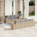 vidaXL 8-delige Loungeset met kussens poly rattan zwart