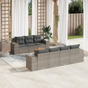 vidaXL 8-delige Loungeset met kussens poly rattan zwart