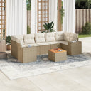 vidaXL 8-delige Loungeset met kussens poly rattan zwart