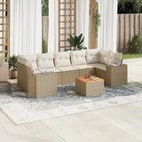 vidaXL 8-delige Loungeset met kussens poly rattan zwart