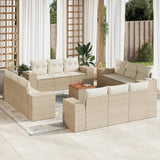 vidaXL 13-Piece Poly Rattan Lounge Set with Cushions Black
