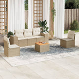 vidaXL 6-delige Loungeset met kussens poly rattan zwart