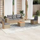 vidaXL 6-delige Loungeset met kussens poly rattan zwart