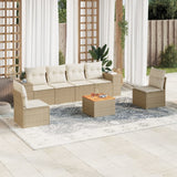 vidaXL 7-delige Loungeset met kussens poly rattan zwart