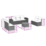 vidaXL 8-Piece Poly Rattan Lounge Set with Cushions Black