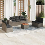vidaXL 8-Piece Poly Rattan Lounge Set with Cushions Black