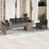 vidaXL 9-delige Loungeset met kussens poly rattan zwart
